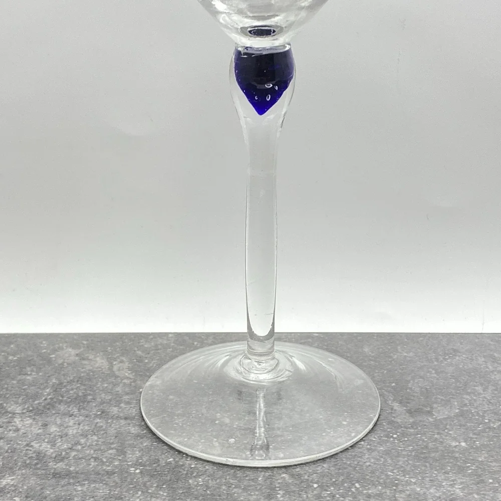Vintage Pair 2 Zrike Cobalt Blue Teardrop Handblown 7